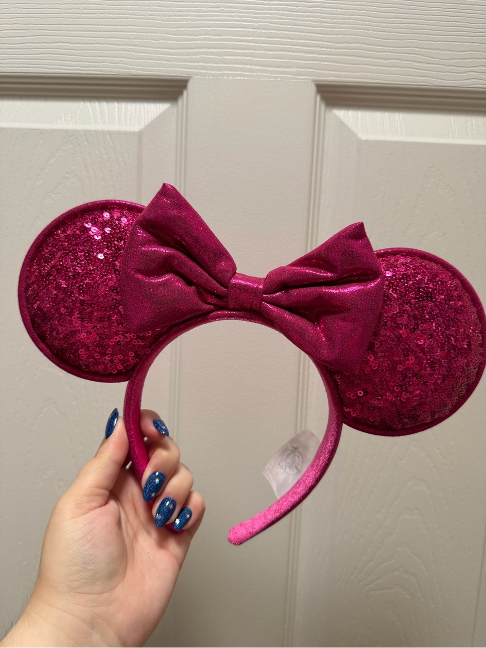 Disney Hot Pink Sequin Minnie Mouse Ears Headband